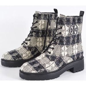 Tory Burch Black and White Ankle Boots